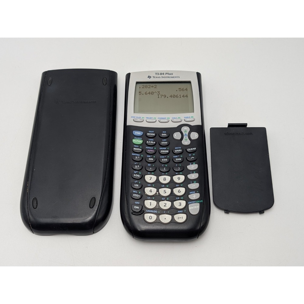 Texas Instruments TI-84 Plus Graphing Calculator +Slip Cover Tested